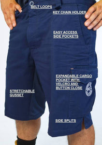 Work Shorts - Spandex Crotch - Cotton Drill - Multiple Pockets 